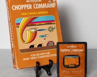 Activision Presents Chopper Command Atari Game Cartridge, Instructions Manual, Atari Catalog and Cardboard Case 1982 Untested