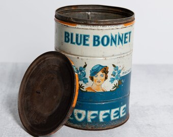 Rare Blue Bonnet 2 LB Coffee Tin