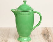 Vintage Light Green Ceramic Fiesta Coffee Pot with Lid