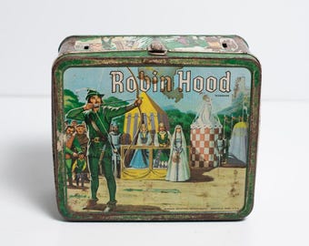 Robin Hood Metal Aladdin Lunch Box 1956 / AS IS Vintage No Handle