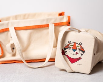 Rare Find Tony The Tiger Canvas Tennis Tote and Cooler Bag from by Kellogg Cereal Brand