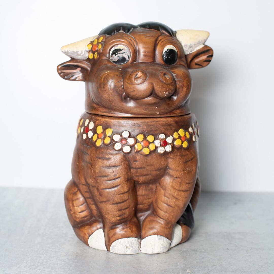 作家物 くじら 陶器 蓋付き Vintage Ferdinand the Bull Ceramic Two Piece Cookie Jar - Etsy