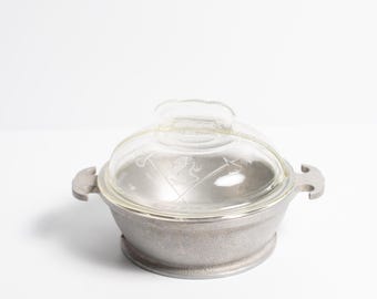Small Guardian Service Aluminum Cooking Pot with Glass Lid Round and Tapered 1 Qt
