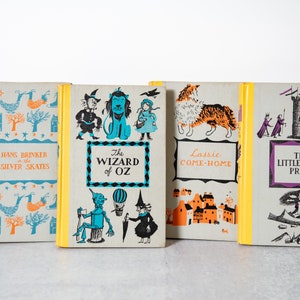 Set of 8 Junior Deluxe Editions Hard Cover Books 1950's Editions Grimm's, Robin Hood, Wizard of Oz, Anderson's, Prince, Lassie, Hans, MORE image 5