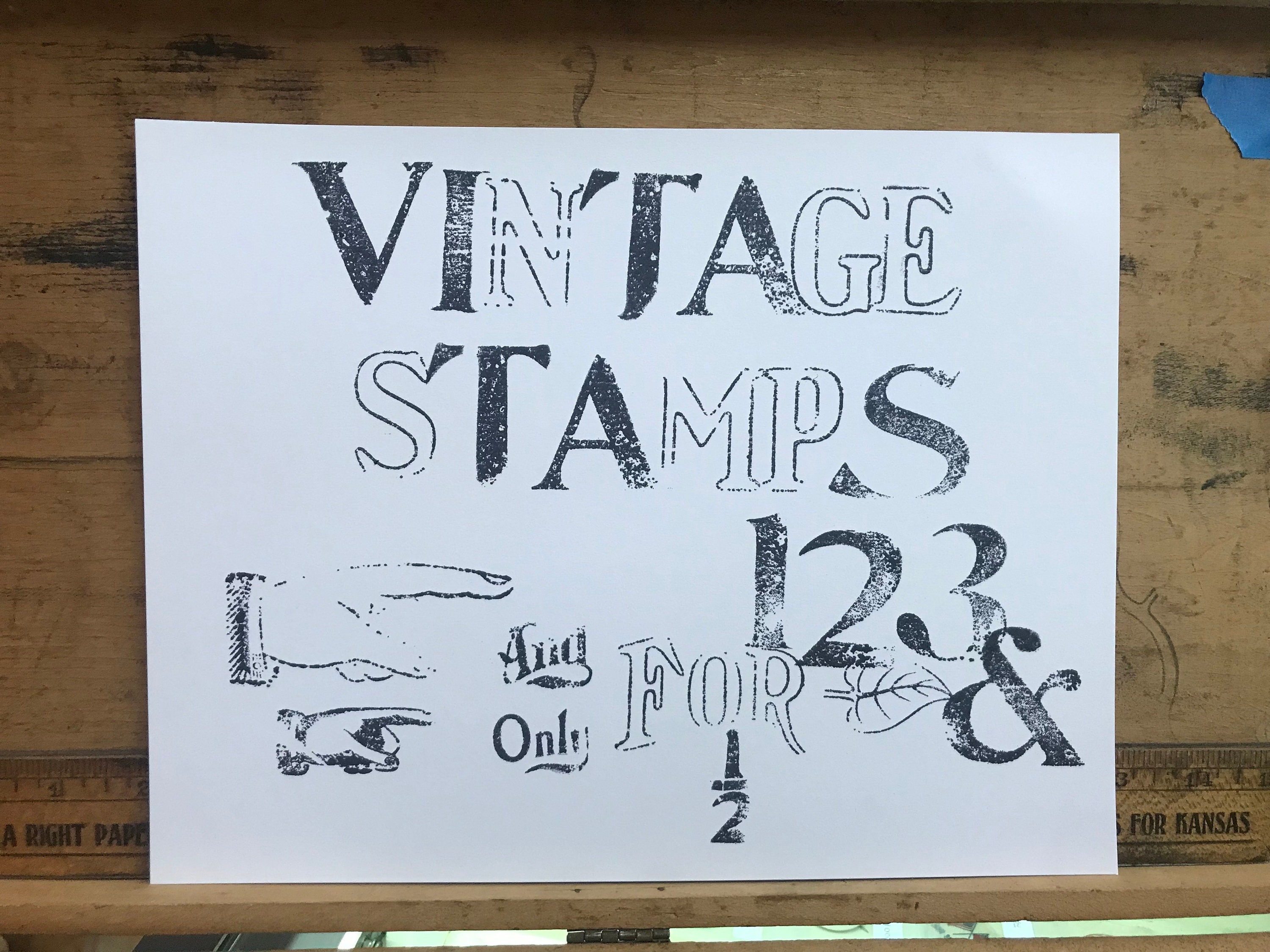 Antique Large Rubber Stamp Set, Aristocrat Number 12 Sign Marker, Sign  Makers Printing Set 