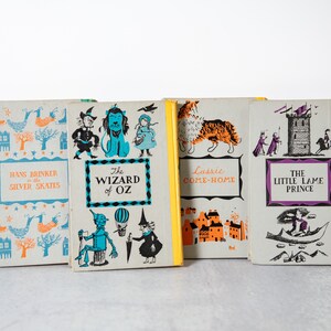 Set of 8 Junior Deluxe Editions Hard Cover Books 1950's Editions Grimm's, Robin Hood, Wizard of Oz, Anderson's, Prince, Lassie, Hans, MORE image 6