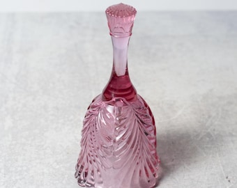 Fenton Art Glass Bell Dusty Rose or Plum Drape Pattern