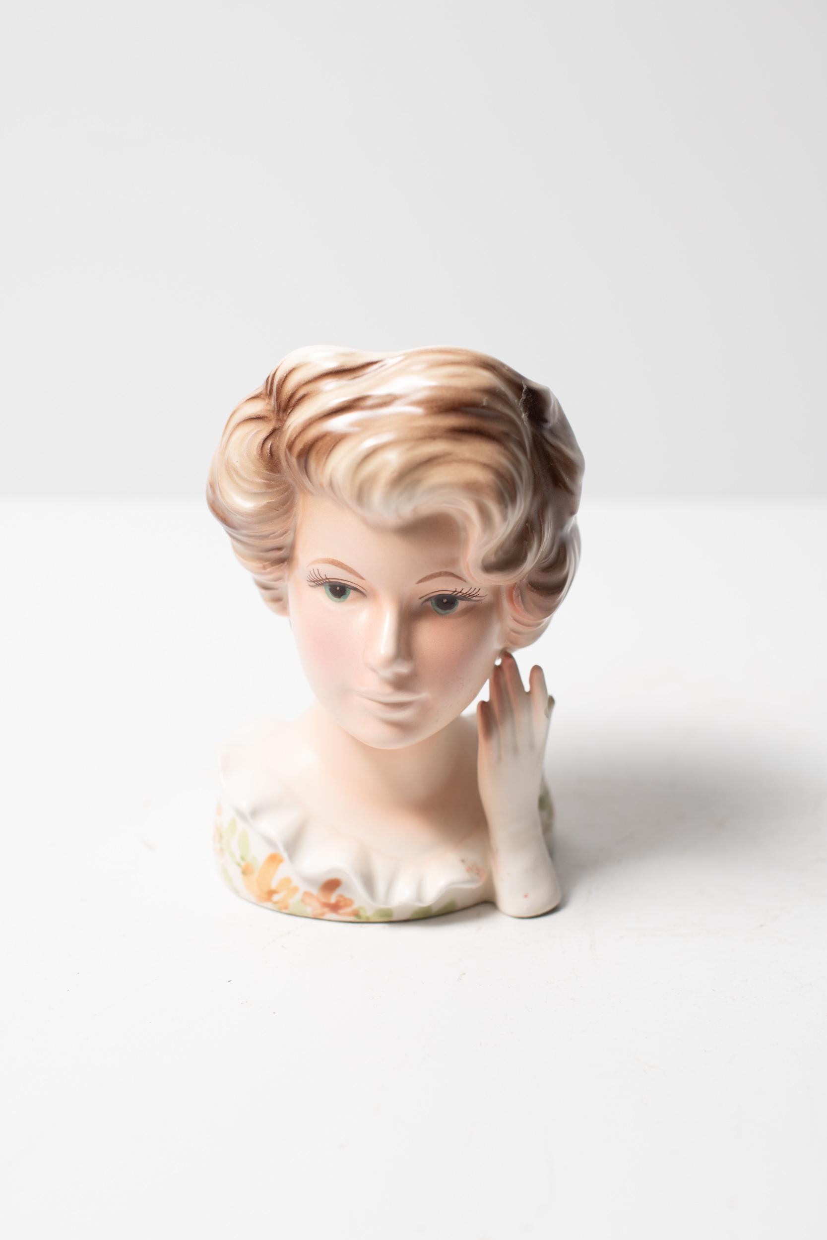 Lady Head Vase Vintage - Etsy Canada