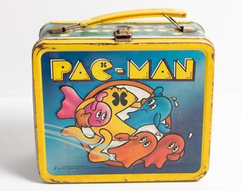1980 Aladdin Pac-Man Metal Lunchbox with Thermos