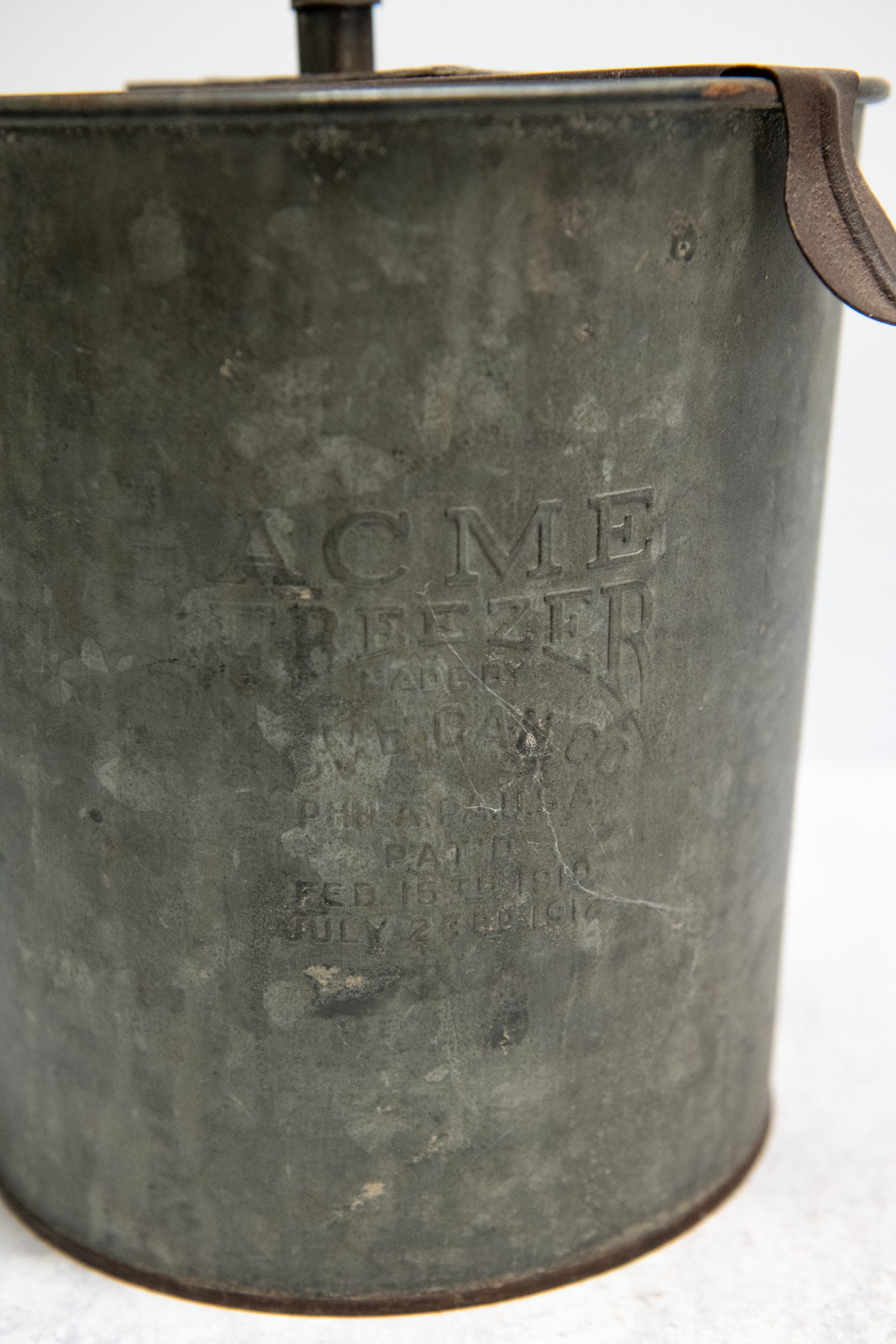 Antique Acme Ice Cream Freezer Maker Churn Galvanized Steel Etsy