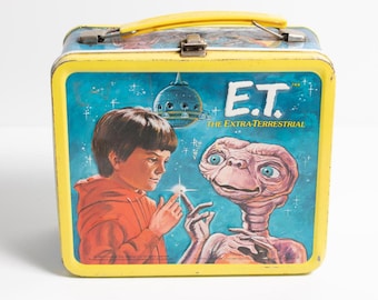 1982 Universal Studios Iconic Movie ET Extra Terrestrial Metal Lunchbox with Plastic Thermos