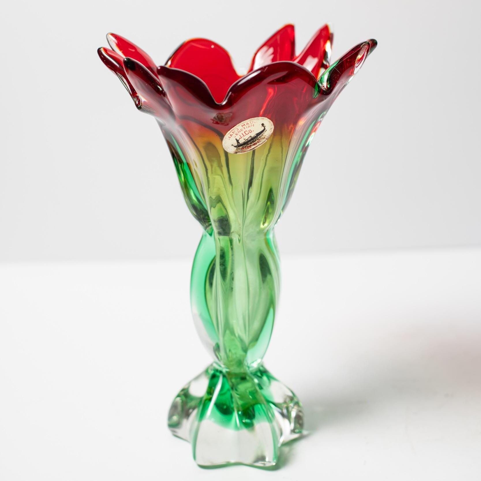 Murano Red Vase - Etsy