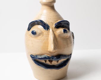 Maureen Stebner Hartville Ohio Folk Art Face Jug Stoneware 1987