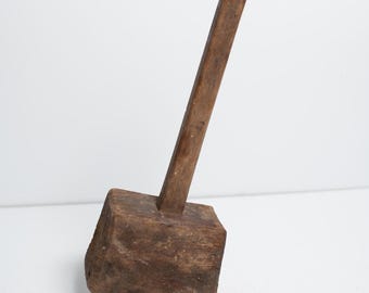 Heavy Duty Antique Primitive Wooden Mallet