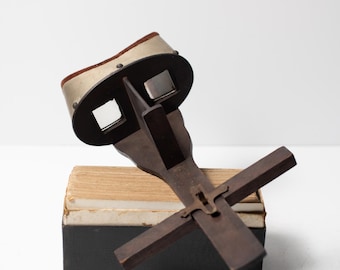 1904 Antique Stereoscope Viewer with Set of Cards in Box