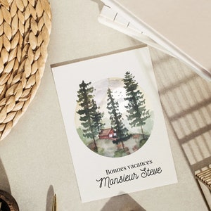 Carte à l'aquarelle 5x7 personnalisée