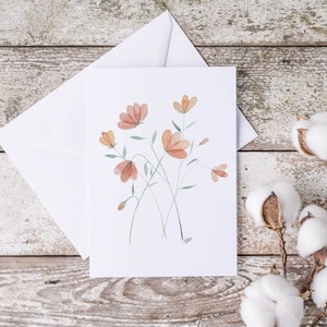 Carte de souhaits fleurie- Fleurs douces - 5X7 - Sans texte