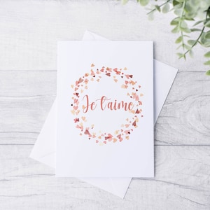 Carte de souhaits à l'aquarelle - Je t'aime - 5X7 - Sans texte