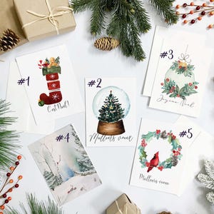 Ensemble de 5 cartes de Noël au choix