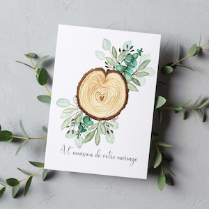 Carte félicitations mariage 5x7 aquarelle