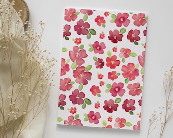 Notizbuch mit Blumenmuster – 5,5" x 8,5" – 40 Seiten