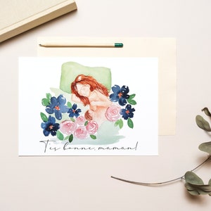 Baby mom birth shower card 5x7