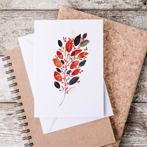 Carte de souhaits à l'aquarelle - Fleurs d'automne - 5X7 - Sans texte
