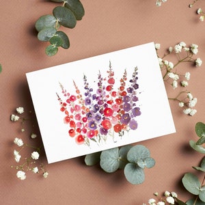 Carte fleurie glaïeuls à l'aquarelle 5x7