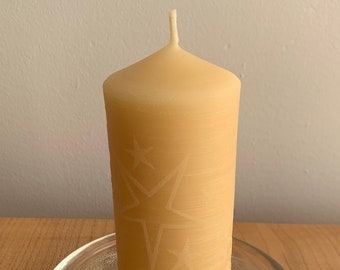 Star Pillar Candle, Pure Beeswax