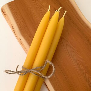 Taper Candle in Pure Beeswax, Non-Toxic, 10 Inches, Candle Stick, Made in Canada