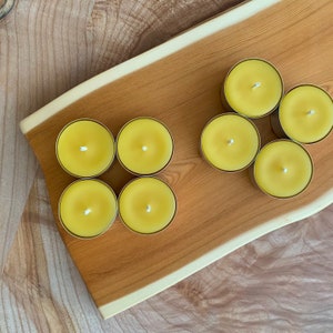 Set of 12 Tealight Candles, 100% Pure Canadian Beeswax image 3