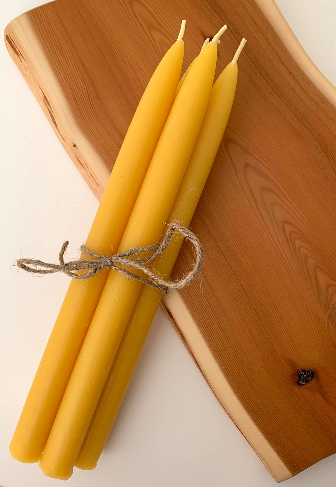 Taper Candle in Pure Beeswax Nontoxic 10 Inches Candle Etsy UK