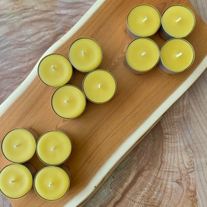 Set of 12 Tealight Candles, 100% Pure Canadian Beeswax image 5
