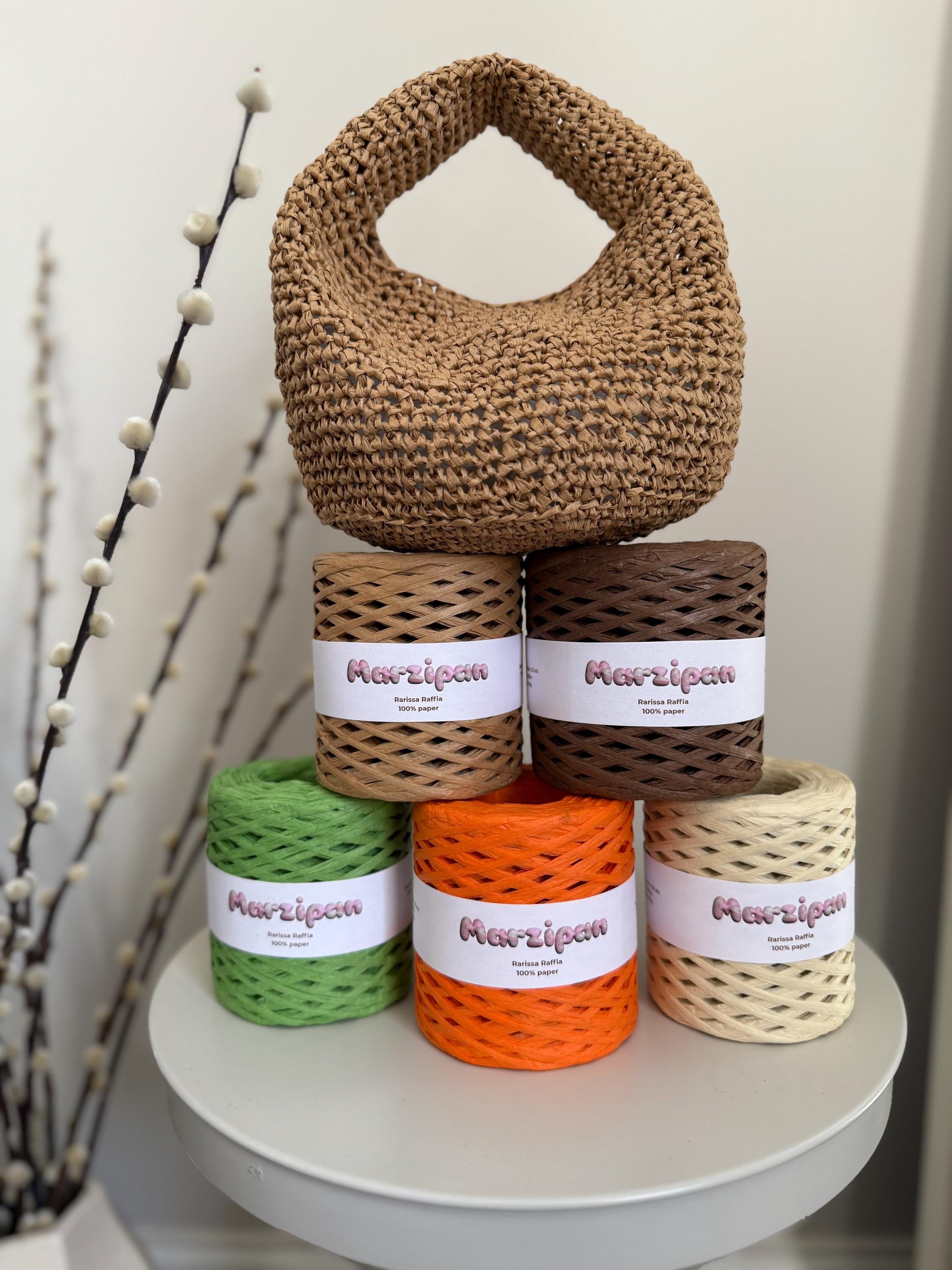 Rarissa Raffia 100% Paper Raffia Straw Yarn 200m, Recommended Hook