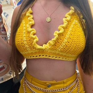 Handmade ruffle bralette crop top