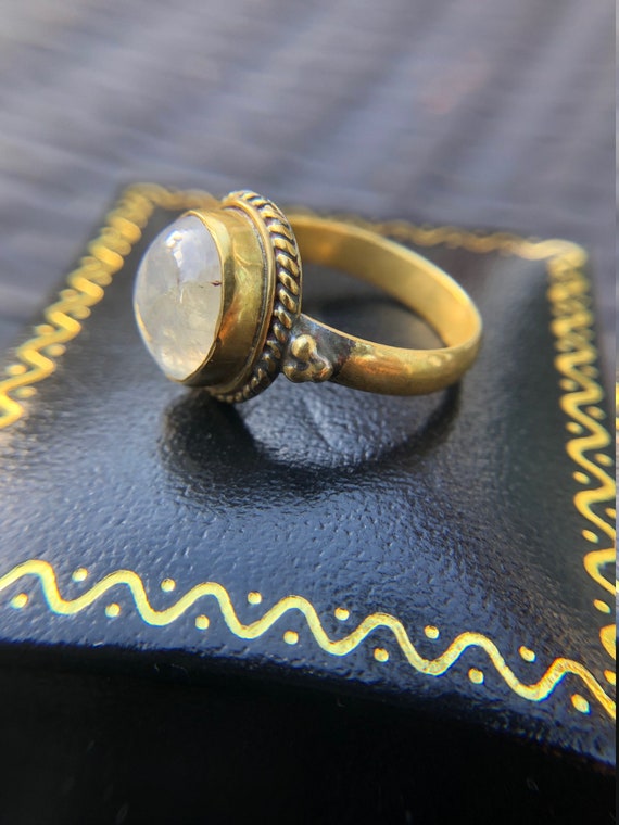 Large Cabochon Moonstone Ring - image 4