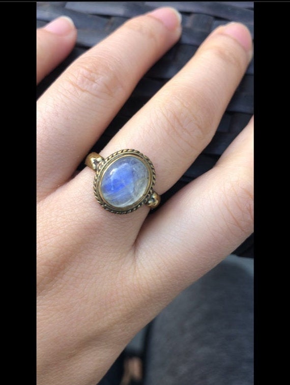 Large Cabochon Moonstone Ring - image 6