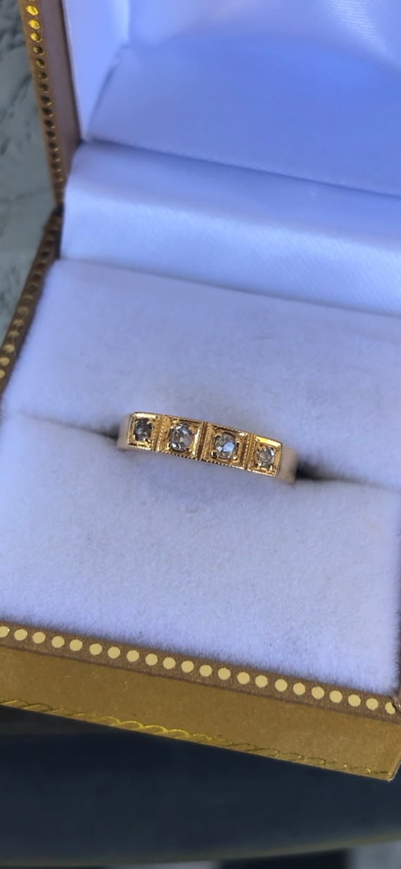 Antique 18k French Old Mine Diamond Band