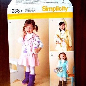 Patrón de costura para vestido/suéter polar y peluches para bebé - Simplicity 1288 Talla A (1/2-4)