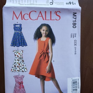 McCall&#39;s M7180 Girls&#39; Dress Sewing Pattern, Size CCE (3-4-5-6)