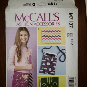 New, uncut sewing pattern, Electronic Device Cases. McCall&#39;s pattern M7137, lined cases with inside pocket, straps, hook and loop closure