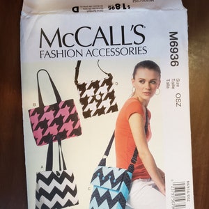 Tote and Messenger Bag with Strap: McCall&#39;s M6936 Sewing Pattern