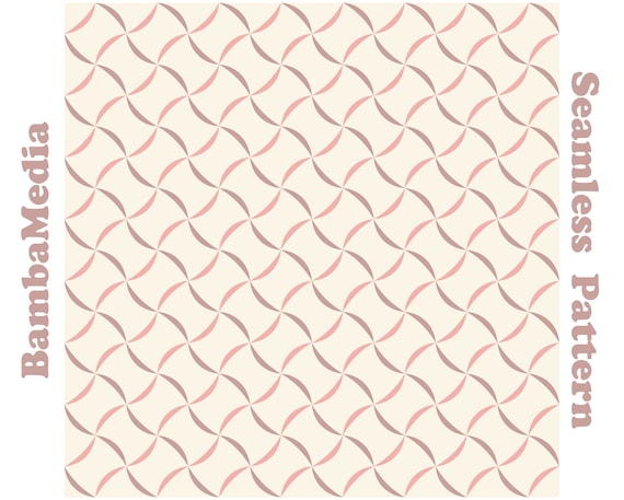 Pink Ribbon Seamless Pattern, Delicate Geometric Design, Digital Download Repeat Pattern For Fabric, Clothing, Scrapbooking, Paper Art
