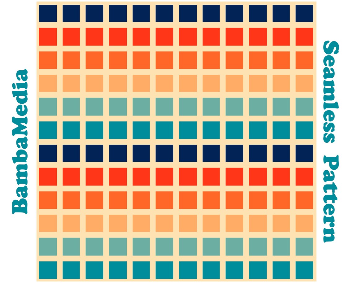 Bold Squares Seamless Pattern Retro Geometric Hippie 60s 70s Etsy