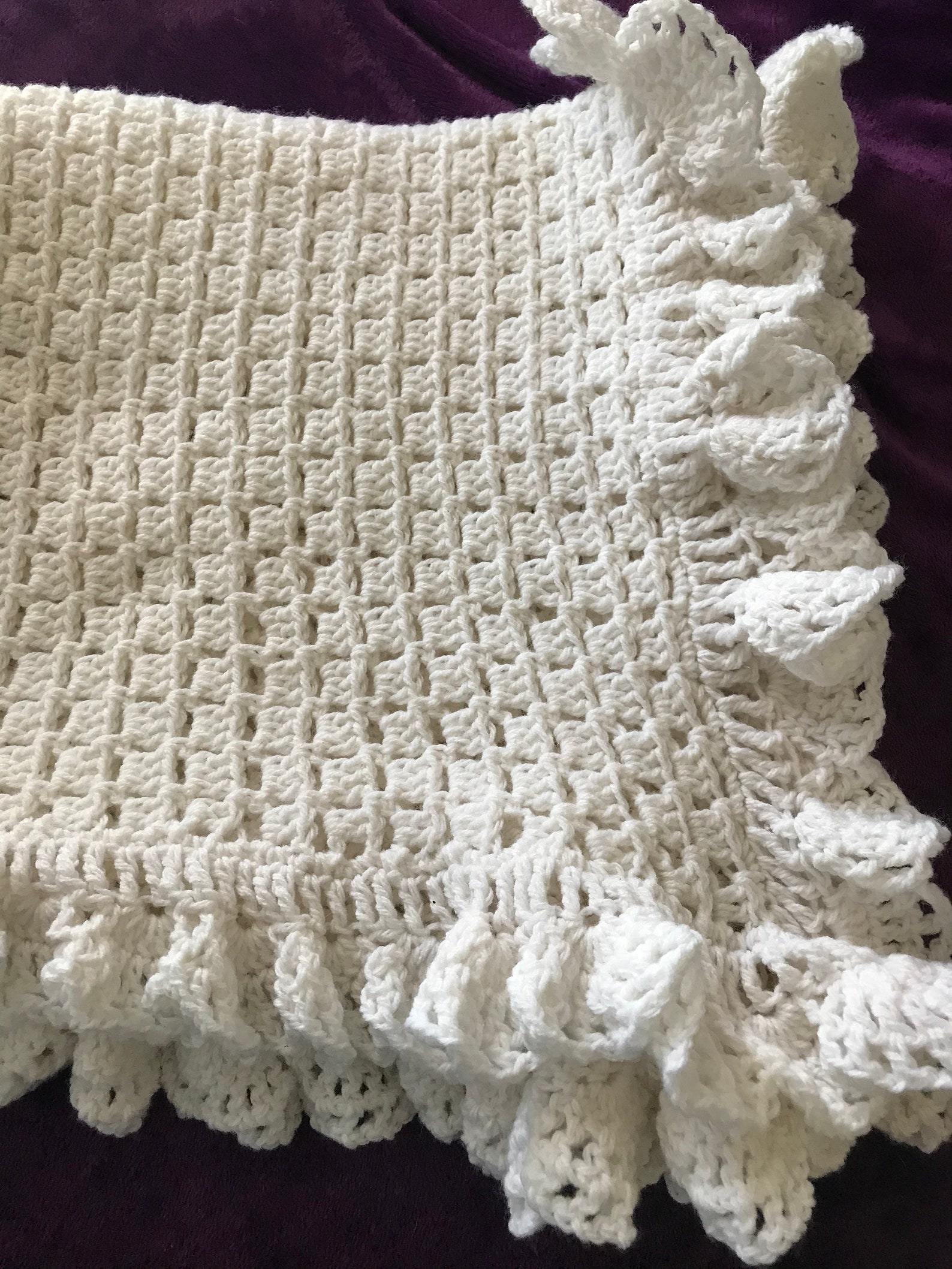 Beautiful Soft Crocheted Victorian Baby Blanket Etsy