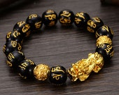 Feng shui bracelet Obsidian bracelet Meditation bracelet Protection bracelet Luck bracelet Energy jewelry Protection amulet Wealth bracelet