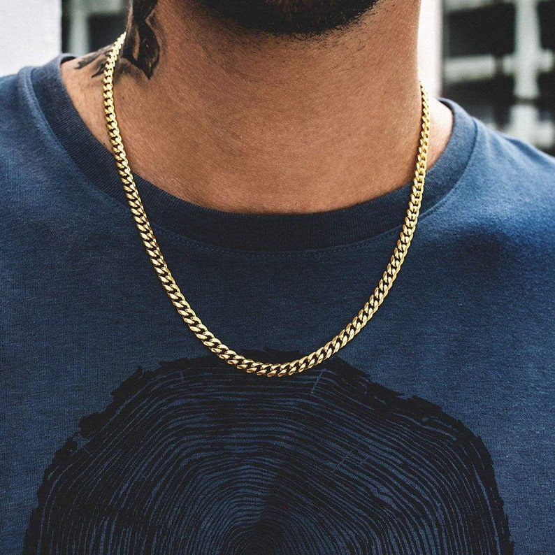 Gold Cuban Link Chain Necklace Miami Cuban Curb Links Cuban Etsy 