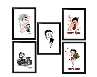 SPECIAL OFFER!!! Betty Boop A4 Posters/Prints Bundle, Printable Wall Art, Instant Digital Downloadable Art Prints. Unique Gift.