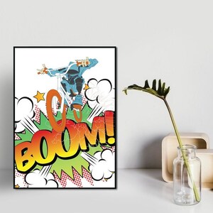 BMX Bike Poster/Print, Cycling Wall Art, Printable BMX Wall Art, Kids Bedroom Decoration, Instant Download, Digital Printable Wall Decor.