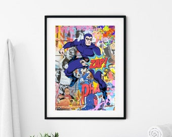 The Phantom Wall Print/Poster, Classic Cartoon Character Wall Art, Phantom Printable Instant Digital Download. Unique Gift.